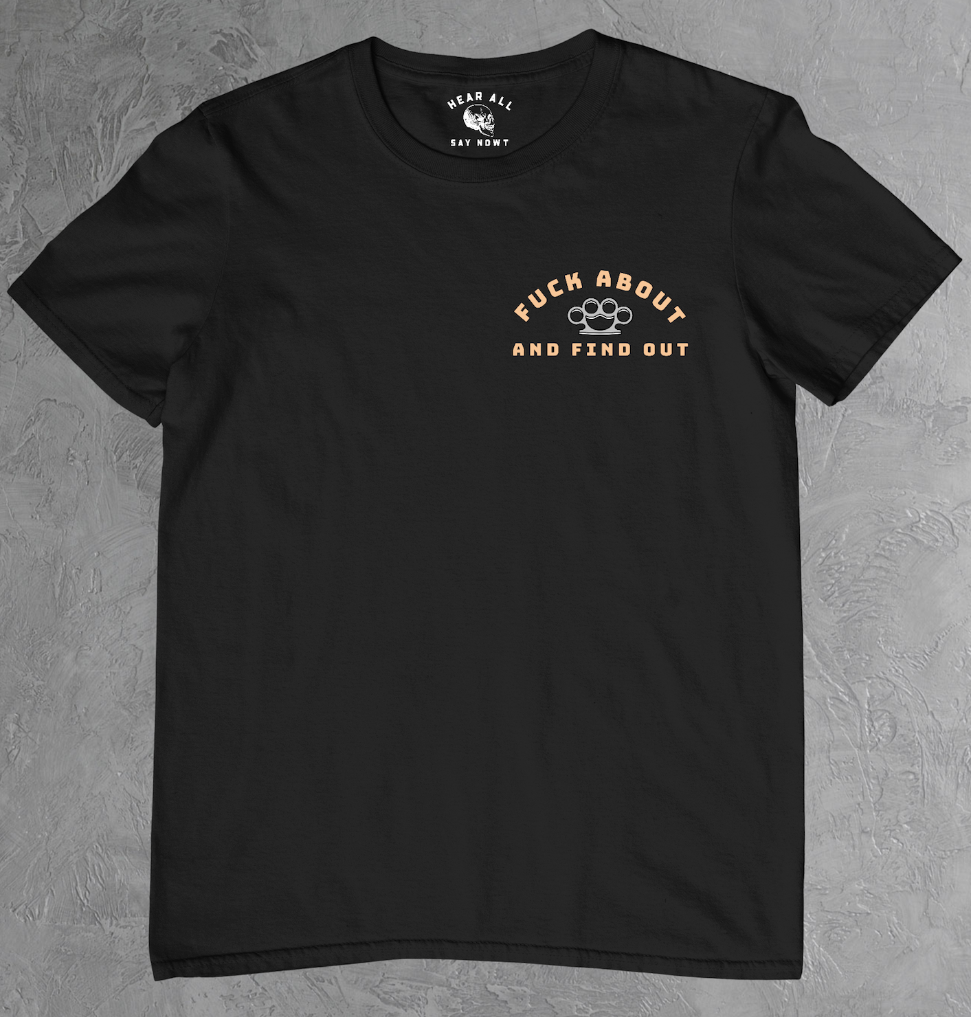 'F*CK ABOUT' - KNUCKLEDUSTER Tee Shirt - Black