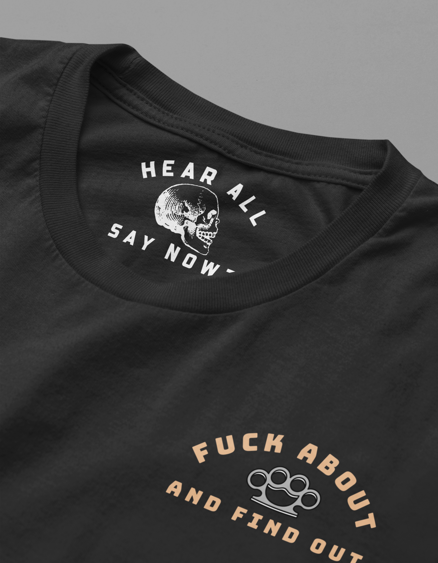 'F*CK ABOUT' - KNUCKLEDUSTER Tee Shirt - Black