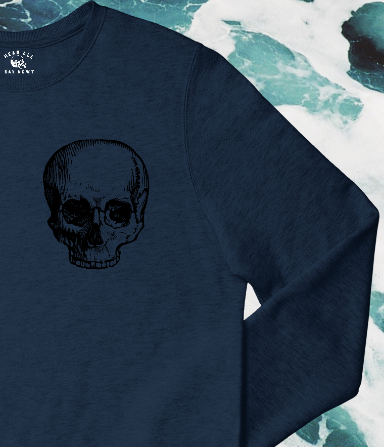 'OLD CRANIUM' Chest Logo Sweatshirt - Navy Blue/Black