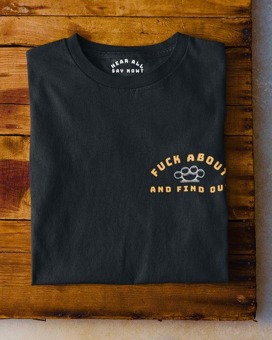 'F*CK ABOUT' - KNUCKLEDUSTER Tee Shirt - Black