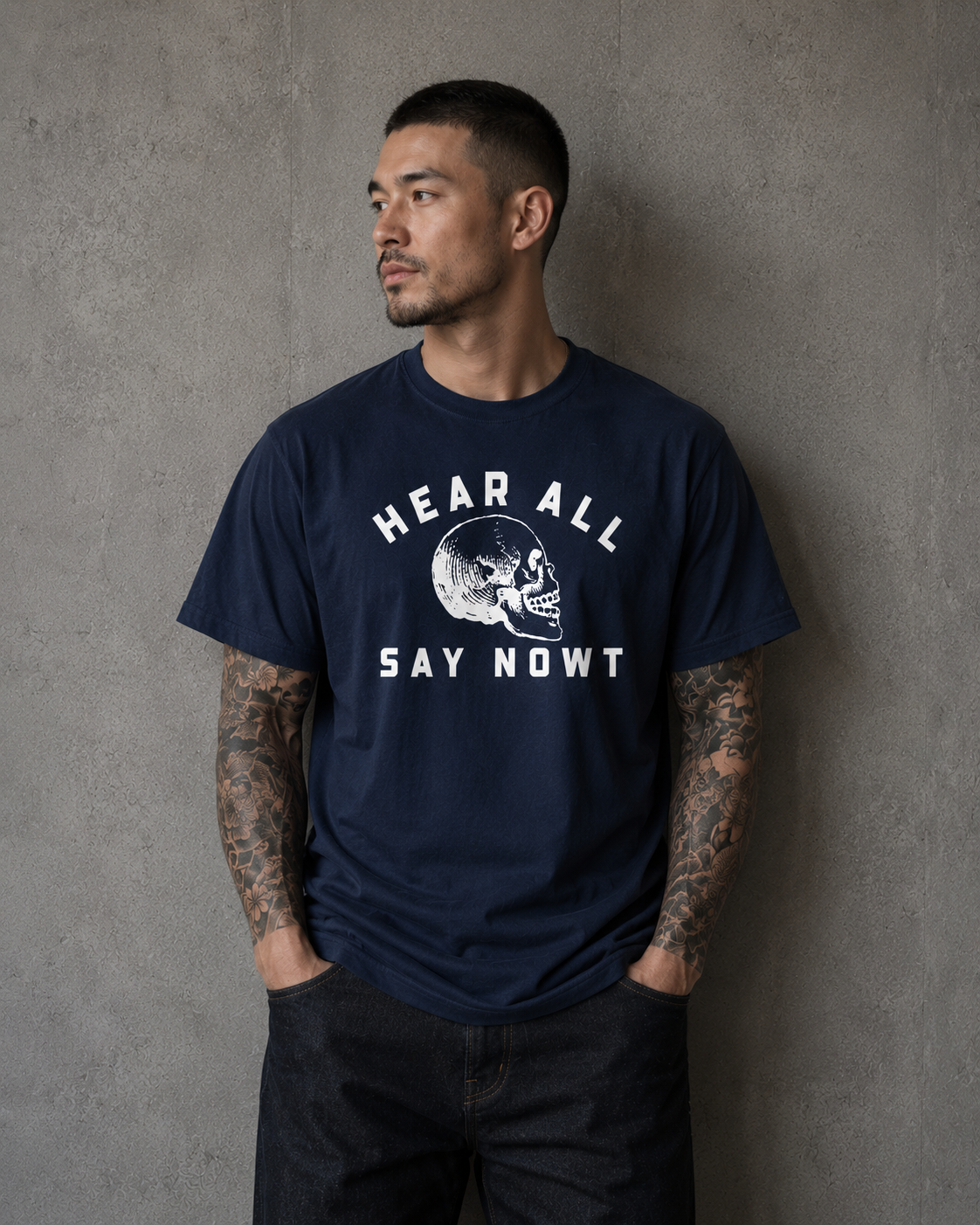 'ORIGINAL CRANIUM' Tee Shirt - Navy Blue