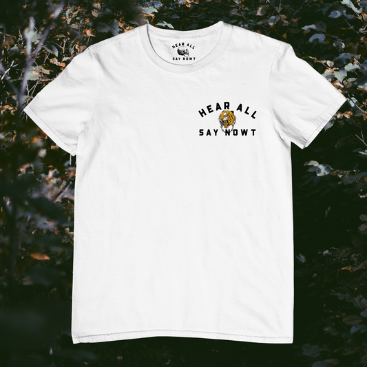 'OLD SCHOOL TIGER' Chest Print Tee Shirt - White