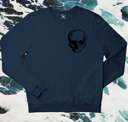 'OLD CRANIUM' Chest Logo Sweatshirt - Navy Blue/Black