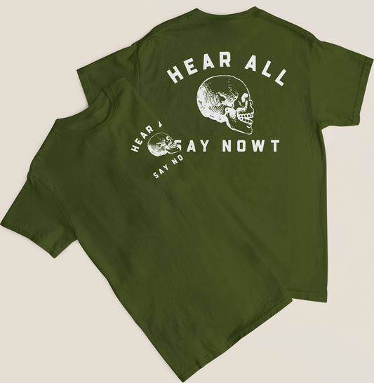 'ORIGINAL CRANIUM' Back Print Tee - Dark Green