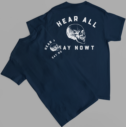 'ORIGINAL CRANIUM' Back Print Tee - Navy Blue