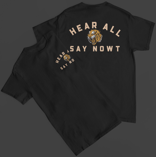'FIGHTING TIGER' Back Print Tee - Black